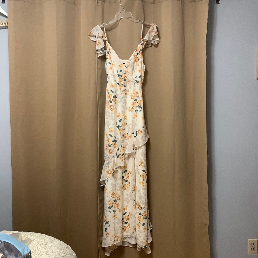 Cream/ivory floral maxi dress from lulus